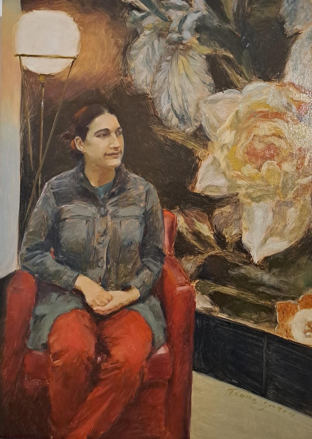 Alison, oil on board, 2022