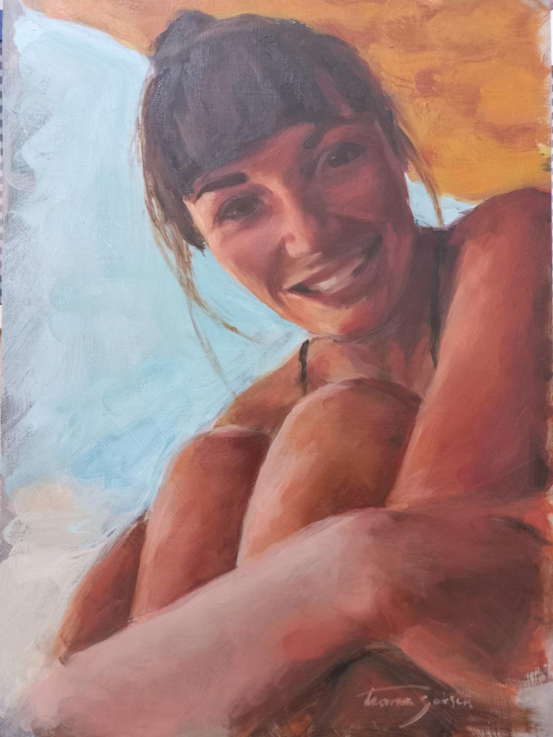 Kara, oil on board, 2021