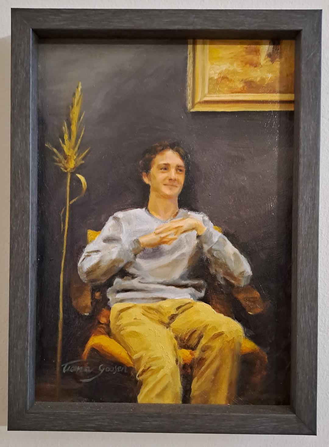 Louis, oil on board, 2021